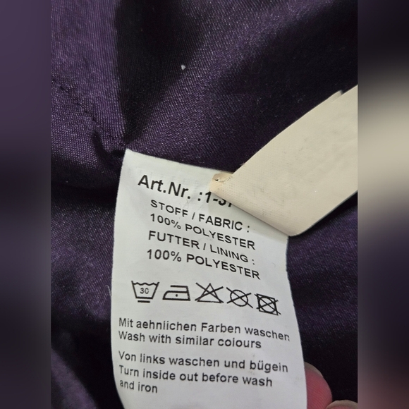 Crisca Purple Oversized Ruffle Neck Jacket. Size 8 - Picture 12 of 14